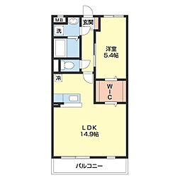 ボナール4号館 1LDKの間取図画像
