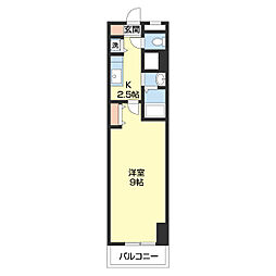 メゾン山水 1Kの間取図画像