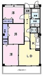 カーサグリーン2 3LDKの間取図画像