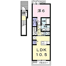 グランボヌール 1LDKの間取図画像