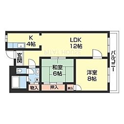 プレゼンス西浜 2LDKの間取図画像