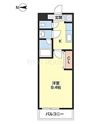 ティエラハウス西小二里 1Kの間取図画像