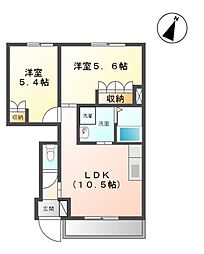 コンチェルト 2LDKの間取図画像