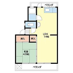 狐島ヒルズ 1LDKの間取図画像