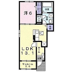 グランディール 1LDKの間取図画像