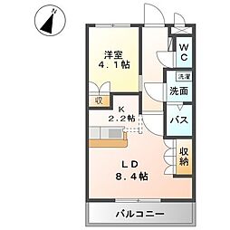 コンフォルト 1LDKの間取図画像