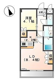 ヴェニール紀ノ川 1LDKの間取図画像