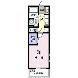 グランフィオーレ 1Kの間取図画像