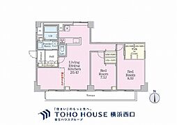 カステイリヨ東白楽 2LDKの間取図画像