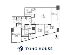 ヴェーゼント久が原 2SLDKの間取図画像