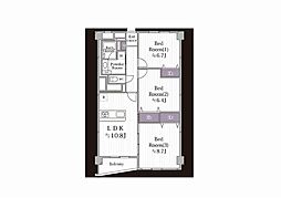 弘明寺パークハイツ 3LDKの間取図画像