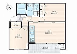 たまプラーザ住宅4-7号棟 2LDKの間取図画像