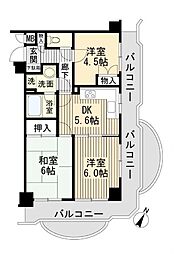 リブゼ鶴見 3DKの間取図画像