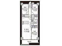 クオス金沢八景レジデンシヤルステージ 3LDKの間取図画像