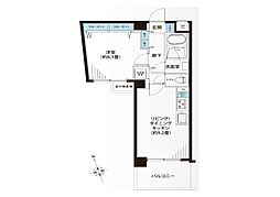 コスモプレイス鶴見中央 1LDKの間取図画像