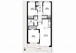 朝日プラザ南加瀬 3LDKの間取図画像