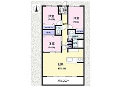 グランフォーレ戸塚ヒルブリーズリッジ1 2SLDKの間取図画像