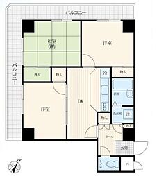 トーカン伊勢佐木町キャステール 3DKの間取図画像