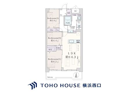 3LDK 間取り