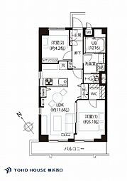 鷺沼ニューハイツ 2LDKの間取図画像
