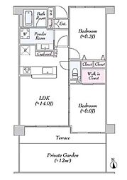 日吉南パーク・ホームズ 2LDKの間取図画像
