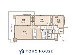 磯子北パーク・ホームズ 3LDKの間取図画像