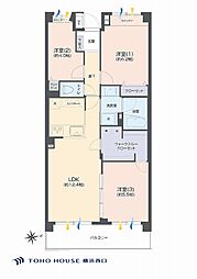鷺沼北パーク・ホームズ弐番館 3LDKの間取図画像