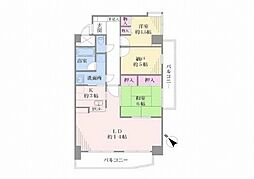 朝日プラザ三ツ池公園 2SLDKの間取図画像