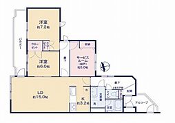 メイプル宮前平 2SLDKの間取図画像