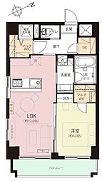 キョウエイハイツ田町 1LDKの間取図画像