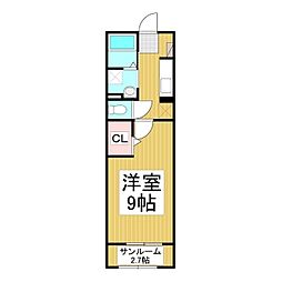 シャルマン櫻街3リリパット 1Kの間取図画像