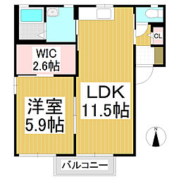 フォーレス広田A 1LDKの間取図画像