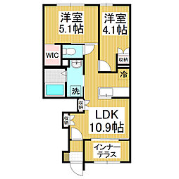 ベルライン英 2LDKの間取図画像