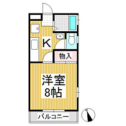 ハイツタカハシ 1Kの間取図画像