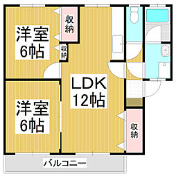 エンゼルハイムA 2LDKの間取図画像