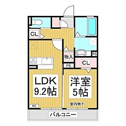 オリンピアパーク 1LDKの間取図画像