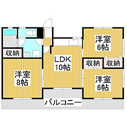 S-1 3LDKの間取図画像