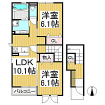 キャロット駅西  ｜ 長野県長野市篠ノ井御幣川（賃貸アパート2LDK・2階・60.29㎡） その2