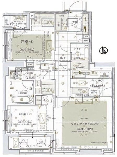 南向き角住戸!収納豊富で生活スペースを広く利用できます。