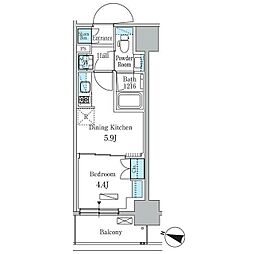 パークアクシス板橋本町ステーションゲート 1DKの間取図画像