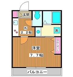 メゾンドゥルミエール 1Kの間取図画像