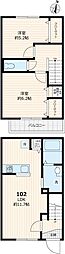 ガーデンコート西が丘1 2LDKの間取図画像