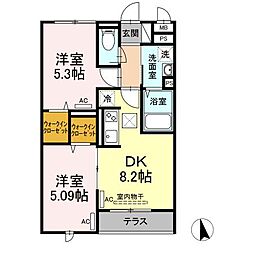 セジュール西台2 2DKの間取図画像