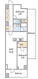 SPコート南小岩 2LDKの間取図画像