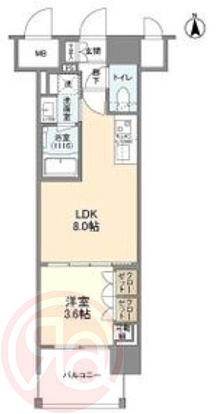 ソルレヴェンテ北堀江Ｑ ｜大阪府大阪市西区北堀江1丁目(賃貸マンション1LDK・2階・29.54㎡)の写真 その2