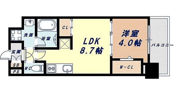 大阪府大阪市西区阿波座1丁目(賃貸マンション1LDK・4階・31.84㎡)の写真 その2