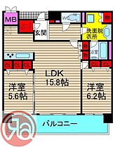 大阪府大阪市浪速区敷津東2丁目（賃貸マンション2LDK・12階・59.70㎡） その2