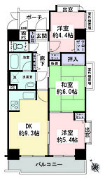 ライオンズマンション相武台前第6 3DKの間取図画像