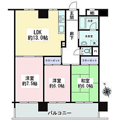 湘南スカイハイツ1-4号棟 3LDKの間取図画像