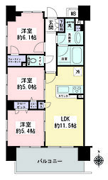 日神パレステージ大和 3LDKの間取図画像